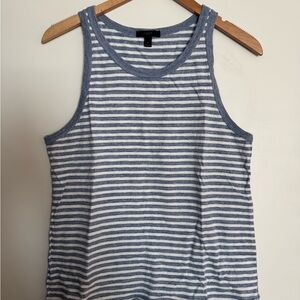 J. Crew Navy and White Striped Tank Top